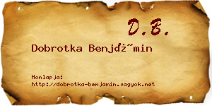 Dobrotka Benjámin névjegykártya